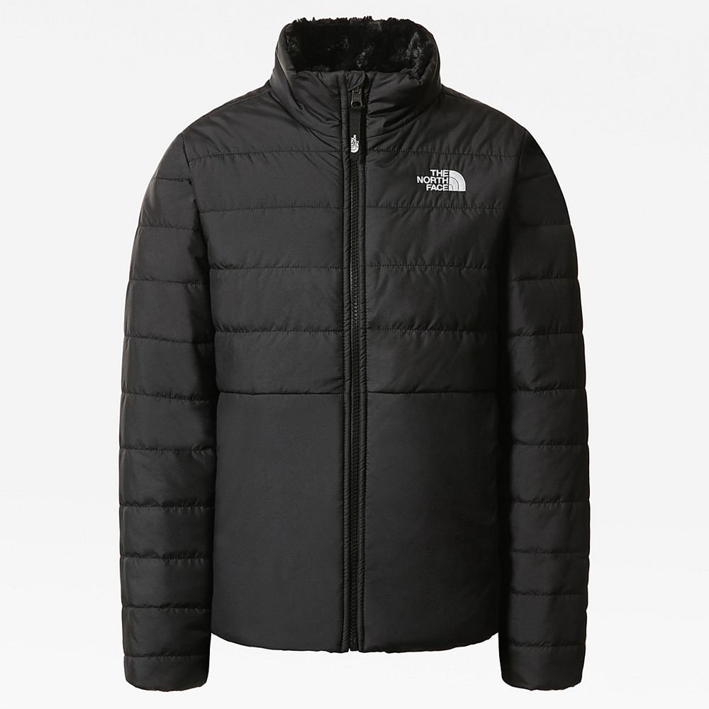 The North Face Jackets Girls Australia - The North Face Reversible Mossbud Swirl Black (XIQ-130879)